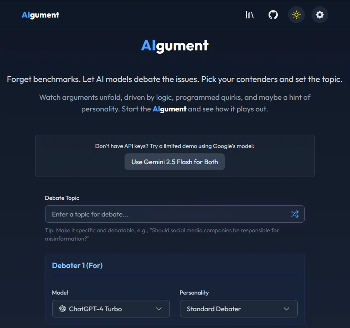 AIgument: The Art of AI Disagreement – Developing a Language Model Debate Platform